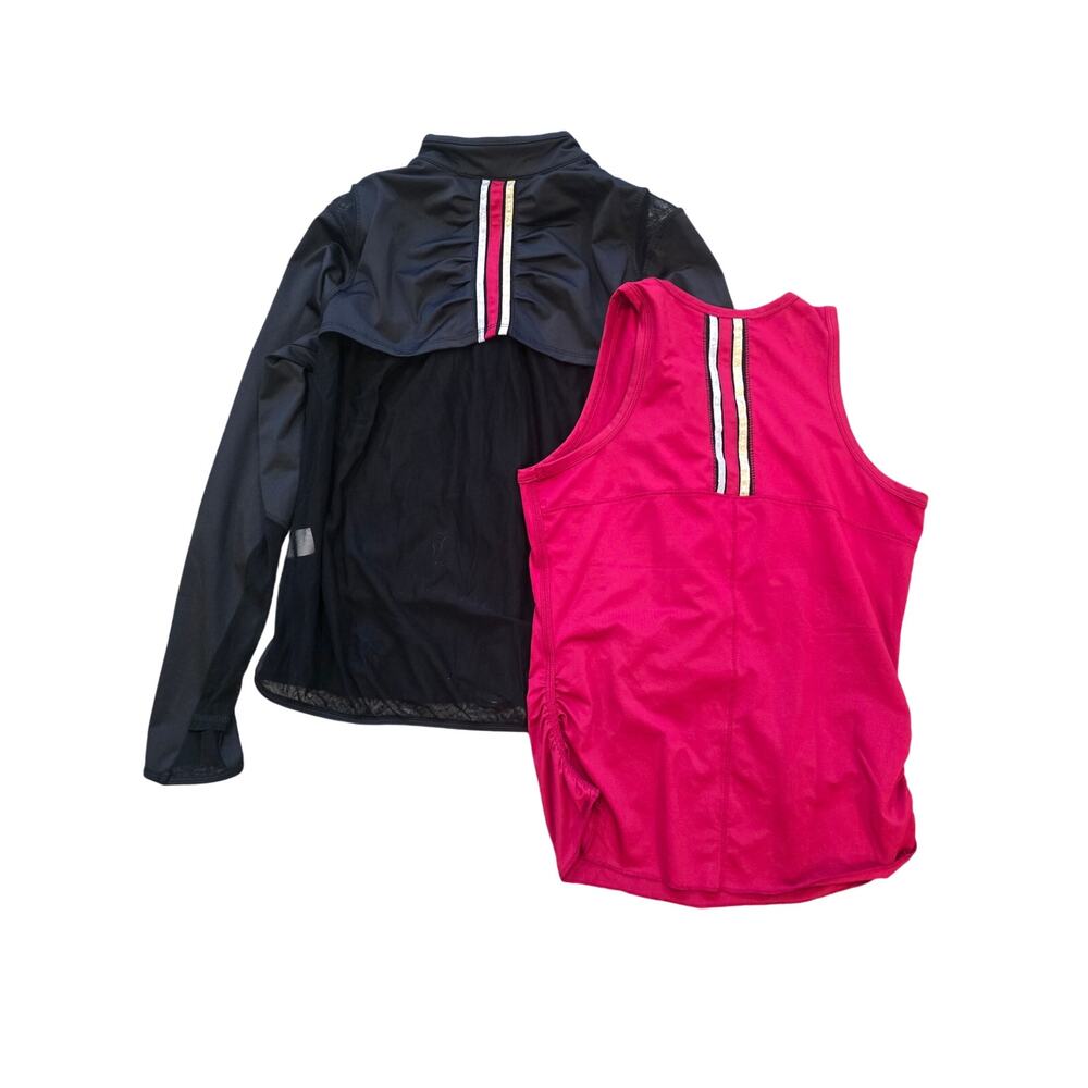 Lucky in Love Pink Tank and High Neck Black Jacket Size Medium